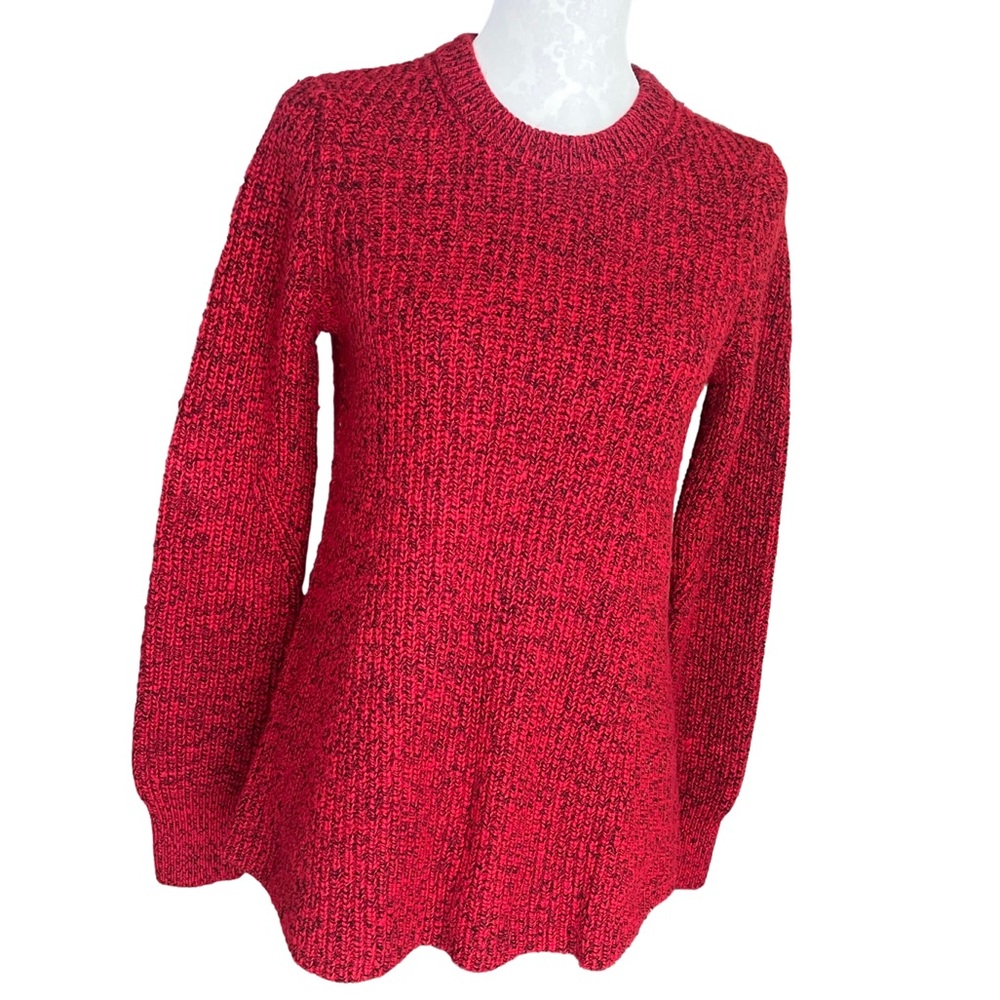 Athleta Red Marled Knit Crewneck Sweater Women’s Size M
